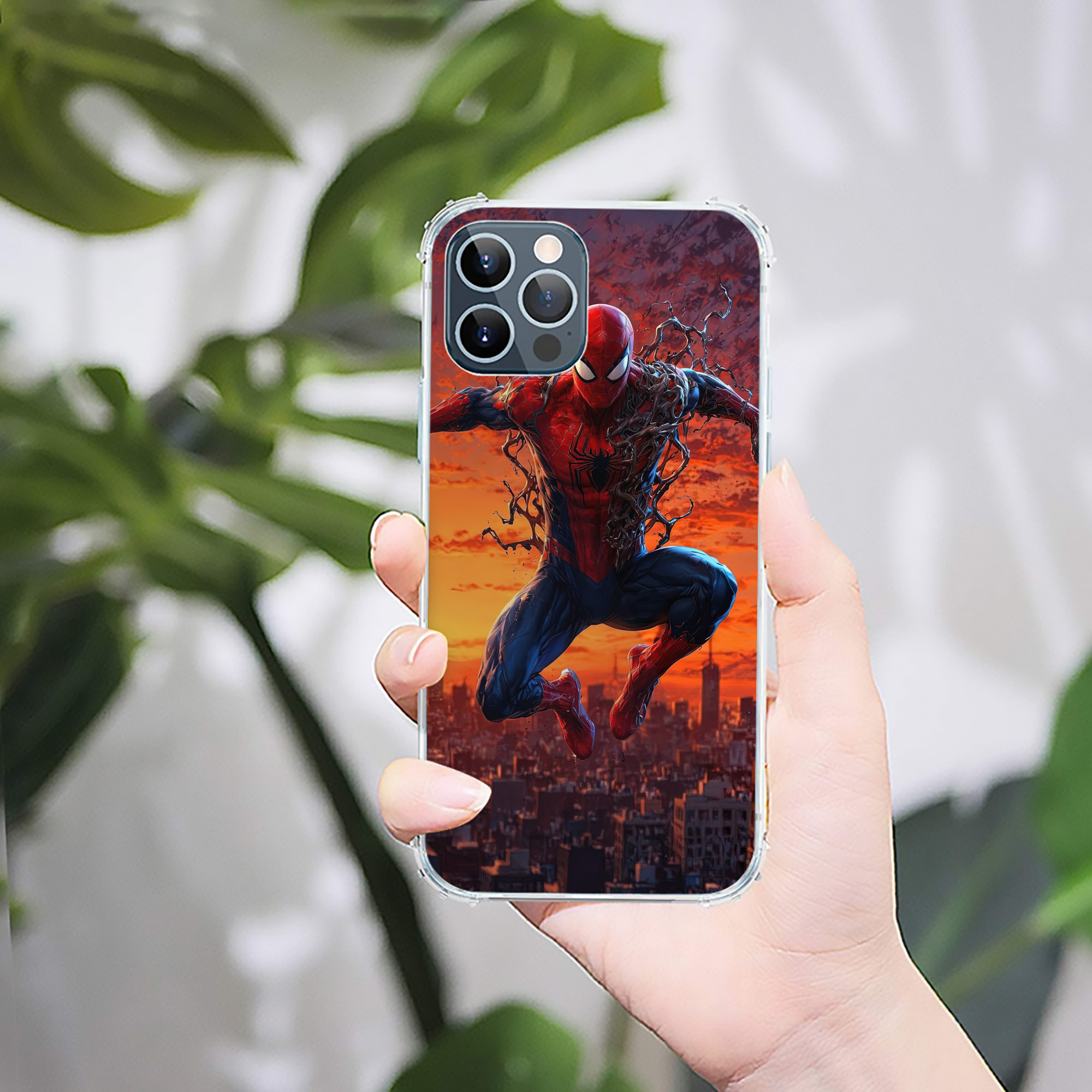 （画像用） Spider Man スパイダーマン 【iPhone 12シリーズ対応】透明スマホケース（クリアソフトケース）